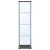Byra Curio Cabinet | Cappuccino Brown | Chrome | 3 Glass Shelves | 64"