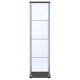 Byra Curio Cabinet | Cappuccino Brown | Chrome | 3 Glass Shelves | 64"