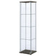 Byra Curio Cabinet | Cappuccino Brown | Chrome | 3 Glass Shelves | 64"