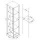 Byra Curio Cabinet | Cappuccino Brown | Chrome | 3 Glass Shelves | 64"