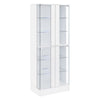Cina LED Curio Cabinet | White High Gloss |  4 Doors | 6 Shelves | 64"