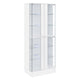 Cina LED Curio Cabinet | White High Gloss |  4 Doors | 6 Shelves | 64"
