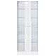 Cina LED Curio Cabinet | White High Gloss |  4 Doors | 6 Shelves | 64"