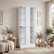 Cina LED Curio Cabinet | White High Gloss |  4 Doors | 6 Shelves | 64"