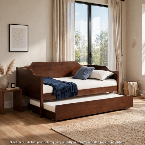 Nema Classic Twin Daybed with Trundle | Camelback Design | Cherry Brown