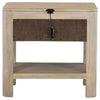 Pira Nightstand with 1 Drawer and Lower Shelf | Weathered Mango Wood