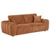 Beno 2pc Sofa and Loveseat Set | 4 Accent Pillows | Burnt Orange Chenille