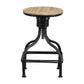 Vintage Metal Frame Swivel Counter Bar Stool with Round Seat Brown and Black By Casagear Home BM49341