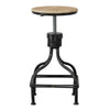 Vintage Metal Frame Swivel Counter Bar Stool with Round Seat Brown and Black By Casagear Home BM49341