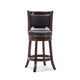 Swivel Counter Stool | Round Wood Frame | Dark Brown | Padded Seat Back