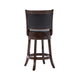 Swivel Counter Stool | Round Wood Frame | Dark Brown | Padded Seat Back