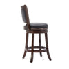 Swivel Counter Stool | Round Wood Frame | Dark Brown | Padded Seat Back