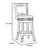 Swivel Counter Stool | Round Wood Frame | Dark Brown | Padded Seat Back