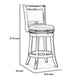 Swivel Counter Stool | Round Wood Frame | Dark Brown | Padded Seat Back