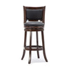 Swivel Barstool | Round Wood Frame | Dark Brown | Padded Seat Back
