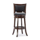 Swivel Barstool | Round Wood Frame | Dark Brown | Padded Seat Back