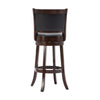 Swivel Barstool | Round Wood Frame | Dark Brown | Padded Seat Back