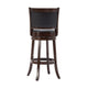 Swivel Barstool | Round Wood Frame | Dark Brown | Padded Seat Back