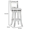 Swivel Barstool | Round Wood Frame | Dark Brown | Padded Seat Back