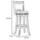 Swivel Barstool | Round Wood Frame | Dark Brown | Padded Seat Back