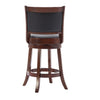 Round Wooden Swivel Barstool with Padded Seat and Back Cherry Brown By The Urban Port BM61369