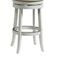 Nailhead Trim Round Leatherette Barstool with Flared Legs White By Casagear Home BM61371