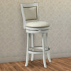 Barstool | Nailhead Trim | White Faux Leather | Flared Legs