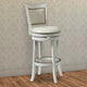 Barstool | Nailhead Trim | White Faux Leather | Flared Legs