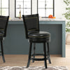 Counter Stool | Nailhead Trim | Black Faux Leather | Flared Legs