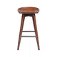 Contoured Seat Wooden Frame Swivel Barstool with Angled Legs Dark Brown by Casagear Home BM61418