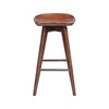 Contoured Seat Wooden Frame Swivel Barstool with Angled Legs Dark Brown by Casagear Home BM61418