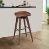 Swivel Barstool | Contoured Seat | Wood Frame | Dark Brown
