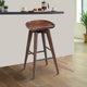 Swivel Barstool | Contoured Seat | Wood Frame | Dark Brown
