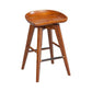 Contoured Seat Wooden Swivel Counter Stool with Angled Legs Walnut Brown by Casagear Home BM61419