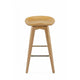 Swivel Barstool | Contoured Seat | Natural Brown Wood BM61422
