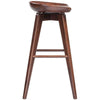 Contoured Seat Wooden Frame Swivel Barstool with Angled Legs Natural Brown by Casagear Home BM61422