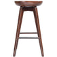 Contoured Seat Wooden Frame Swivel Barstool with Angled Legs Natural Brown by Casagear Home BM61422