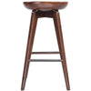 Contoured Seat Wooden Frame Swivel Barstool with Angled Legs Natural Brown by Casagear Home BM61422