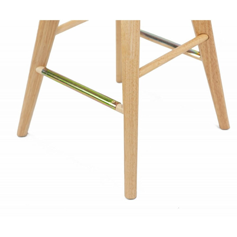 Swivel Barstool | Contoured Seat | Natural Brown Wood BM61422