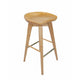 Swivel Barstool | Contoured Seat | Natural Brown Wood BM61422