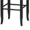 Rush Woven Wooden Frame Barstool with Saber Legs Beige and Black by Casagear Home BM61438
