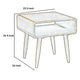 Rectangular Wooden End Table with Open Shelf and Splayed legs Brown by Casagear Home BM61475