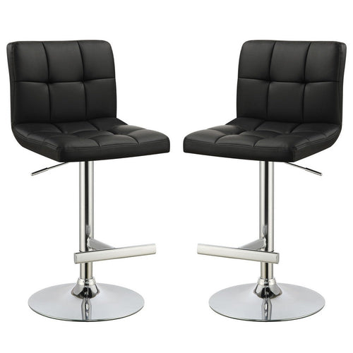 Barstool Set of 2 | Adjustable | Black | Armless Sophisticated