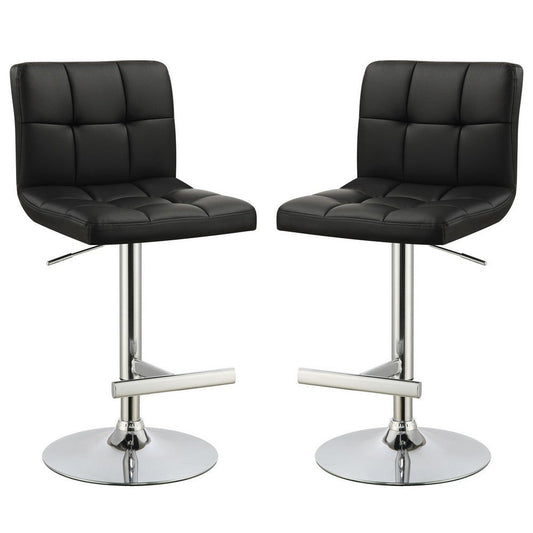Barstool Set of 2 | Adjustable | Black | Armless Sophisticated