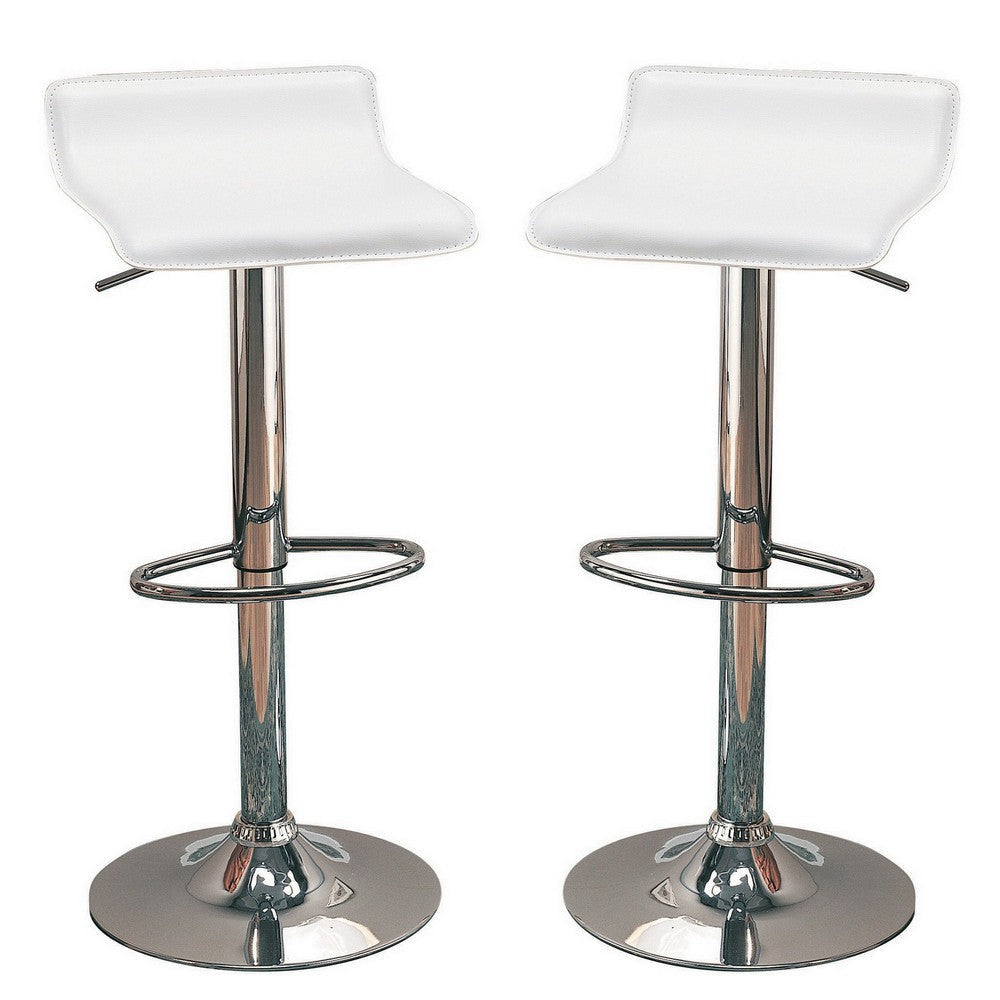 Barstool Set of 2 | Backless Contemporary Style | White Finish