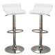 Barstool Set of 2 | Backless Contemporary Style | White Finish