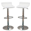 Contemporary Backless Seat Bar Stool, White ,Set of 2