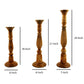 Taki Benzara Wooden Natural Finish Pillar Shaped Candleholder, Set of 3, Brown By Casagear Home