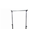 Metal Coat Hanger Rack with Bottom Wired Shelf, Black and Silver By Casagear Home