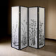 Room Divider | 4 Panel | Naturistic Print | Wood Paper | White Black